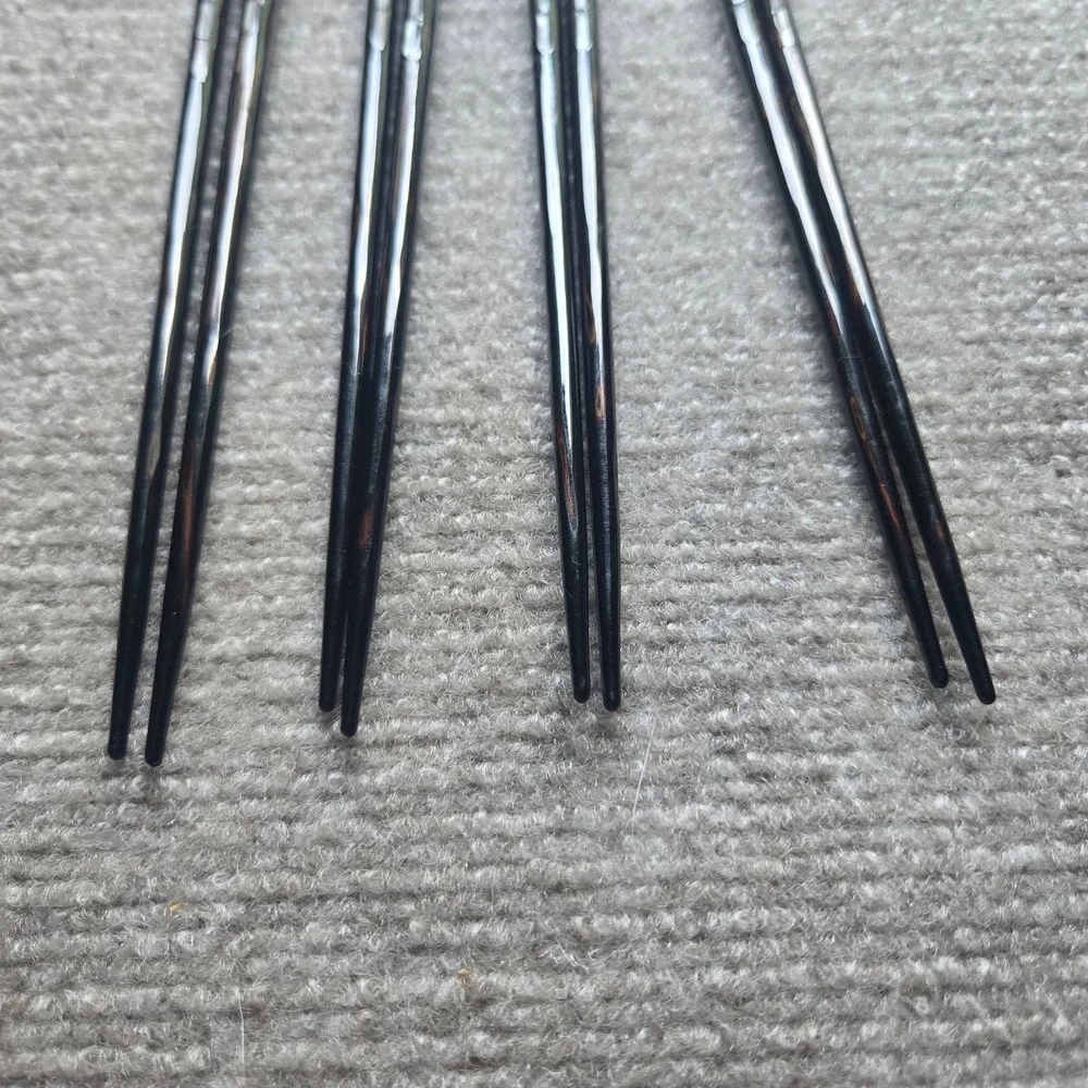 Vintage Japanese Wakasa Lacquer Wood Chopsticks Mother of Pearl Inlay 4 Pairs